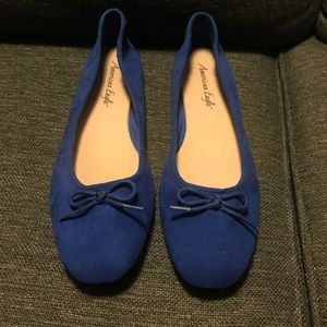 Cobalt blue suede flats sz 8.5